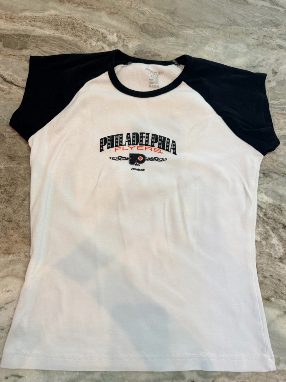 Reebok Philadelphia Flyers Raglan Tee large Adult NHL Hockey Shirt